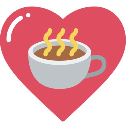 Heart food and restaurant love coffee icon