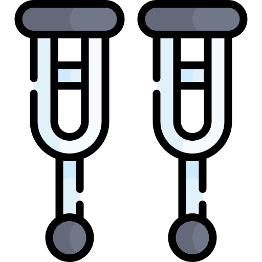 Crutches accident amputation healthcare and medical icon Crutches accident amputation healthcare and medical icon