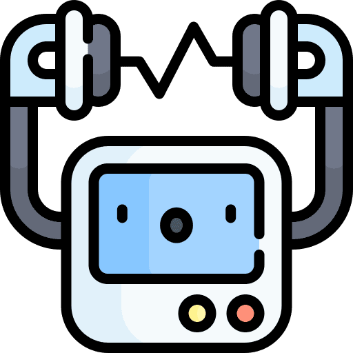 Defibrillator health care emergency security icon Defibrillator health care emergency security icon