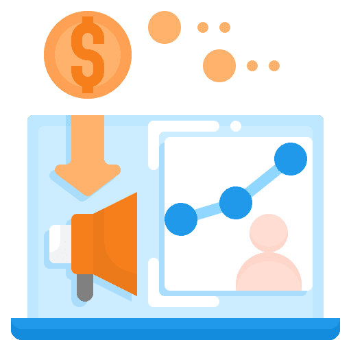 Advertising statistics business digital marketing icon Advertising statistics business digital marketing icon