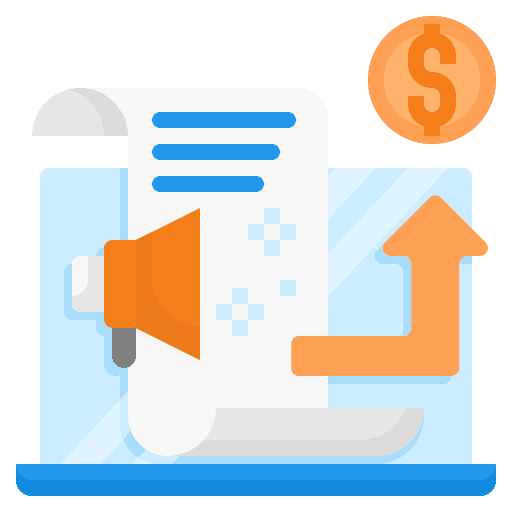 Content managing digital marketing money advertising icon