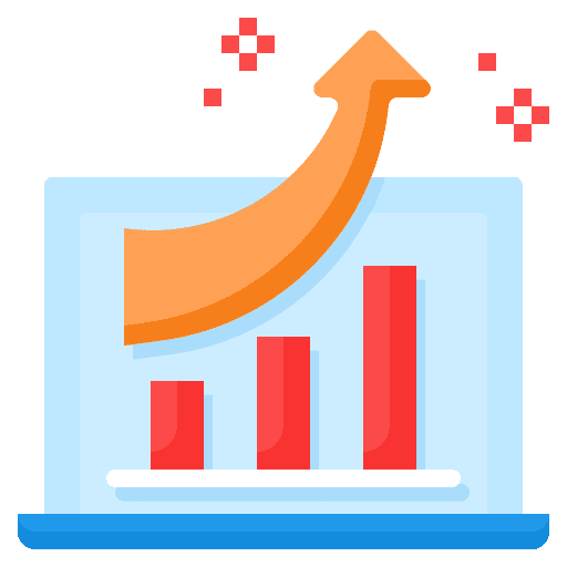 Data analytics result data analytics graph icon