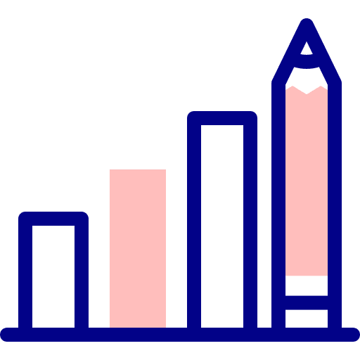 Bar chart grades increase diagram icon