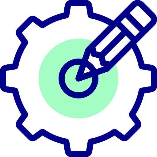 Development gear pencil web design icon