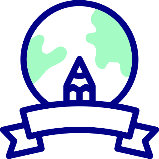 World graphics day earth ribbon pencil icon World graphics day earth ribbon pencil icon