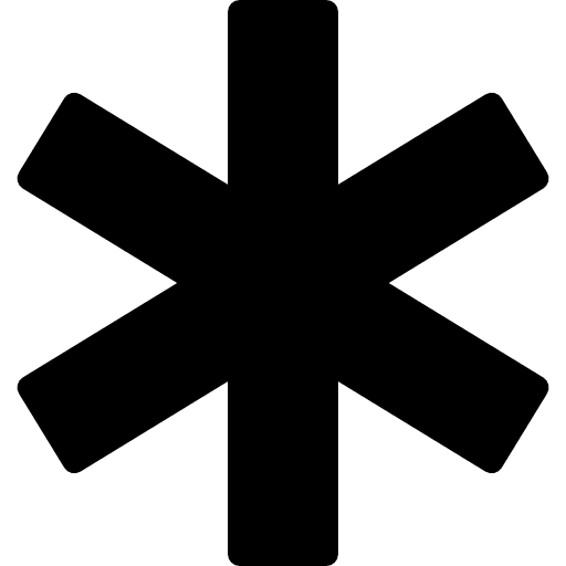 Asterisk shape universal interface icon