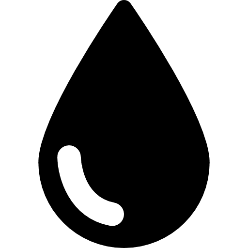 Ink drop filled shape interface liquid filled icon