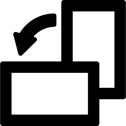 Automatic rotation to vertical or horizontal position rotation interface position icon