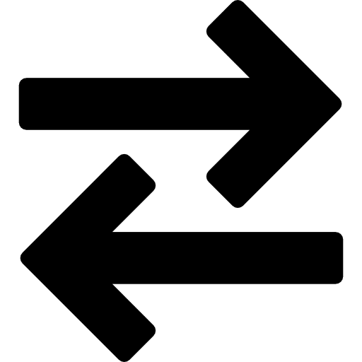 Arrows couple to opposite directions directions arrows couple two arrows icon