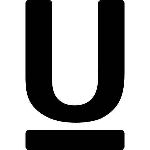 Underlined text interface button text letter character icon