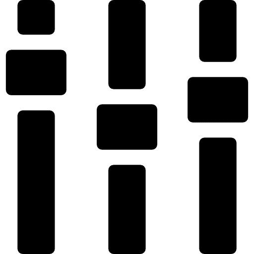 Equalizer console with three switches at different levels mixer equalization equalizer icon