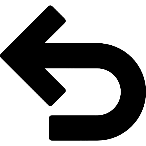 Return arrow curve pointing left curve curved arrow icon