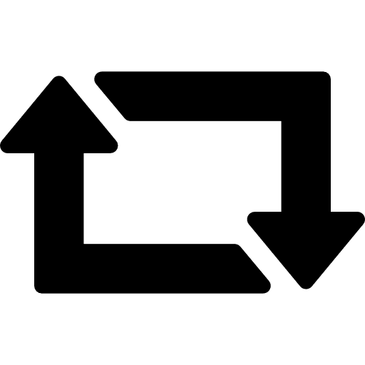 Retweet arrows rectangle twitter two icon