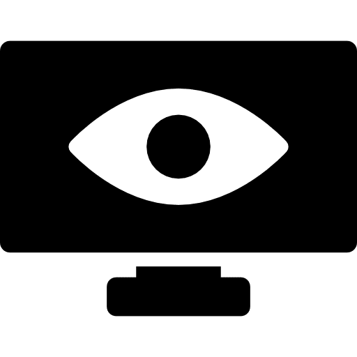 Eye on monitor screen interface visualization monitor icon