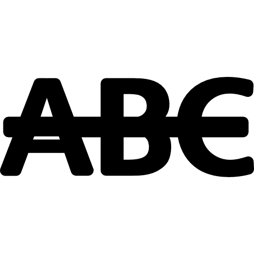 Strikethrough text interface sign interface characters text icon