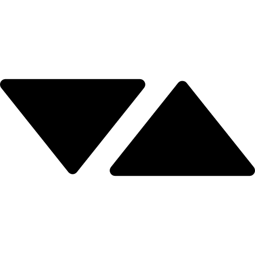 Arrows triangles pointing to opposite sides triangles directions left and right icon