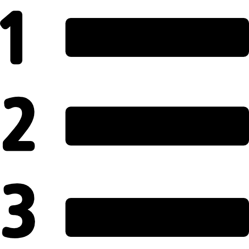 Numbered list button numbered list icon