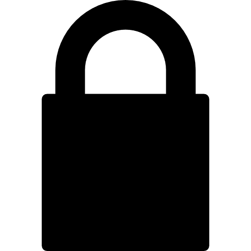 Lock closed padlock silhouette square filled closed icon