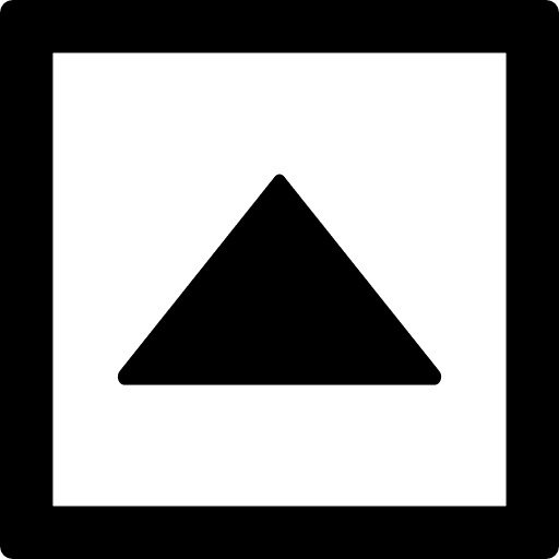 Up arrow triangle in square outlined button outline arrows square icon