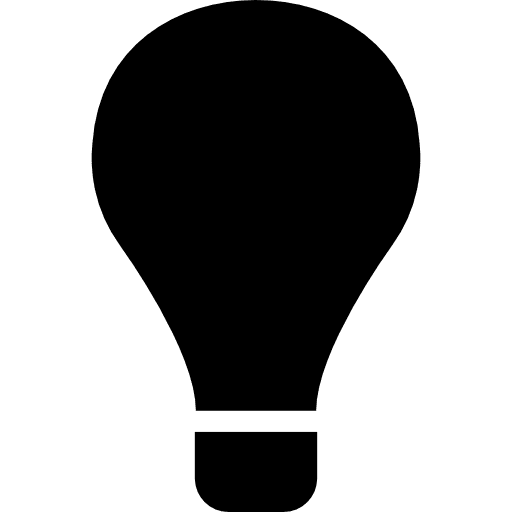 Lightbulb filled interface sign idea interface light icon