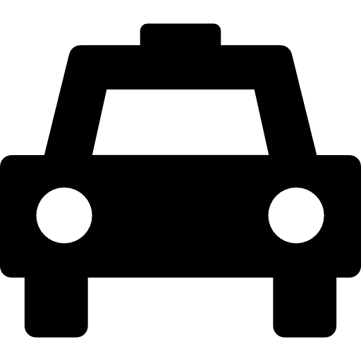 Taxi filled frontal view taxi vehicle front icon