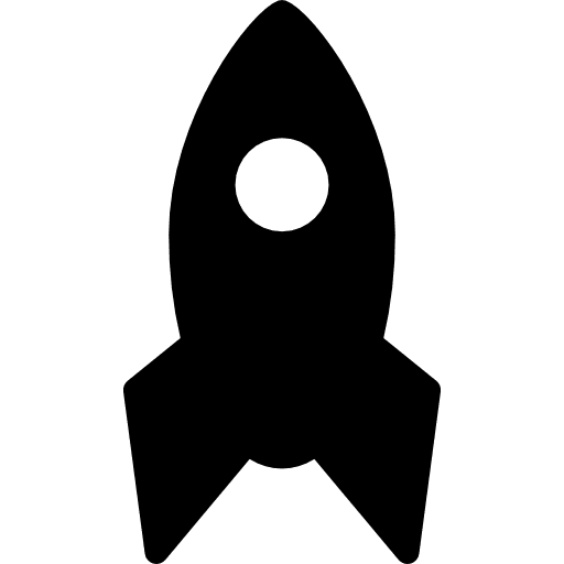 Rocket filled space ship ship silhouette space icon