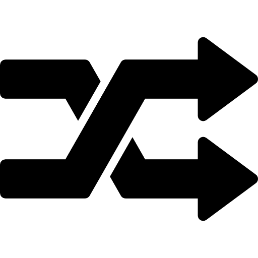 Shuffle arrows interface two arrows shuffle icon