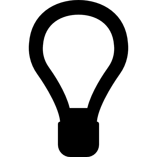 Lightbulb creativity interface sign outline light idea tool icon