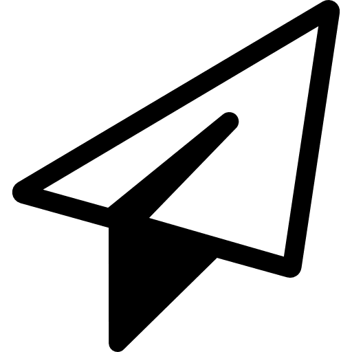 Paper airplane outlined folded direct icon