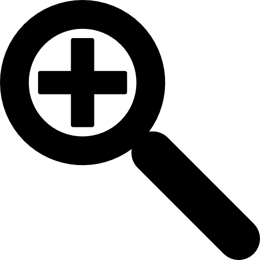 Zoom with plus sign magnifying magnifier tool icon