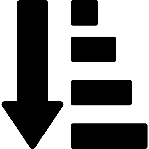 Sort descending descending down sorting icon