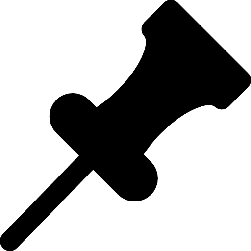 Pin filled silhouette interface shape tool icon