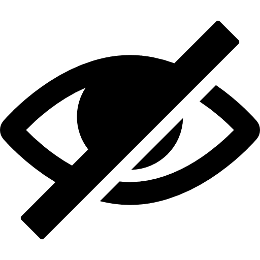 Invisible eye hidden interface icon