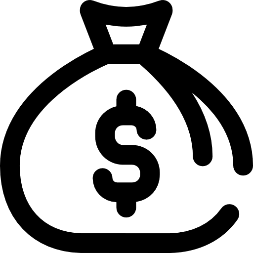 Money bag cost banking business icon