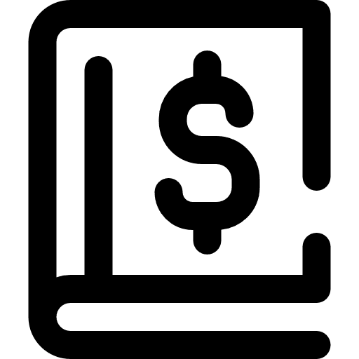 Book business and finance business finances icon