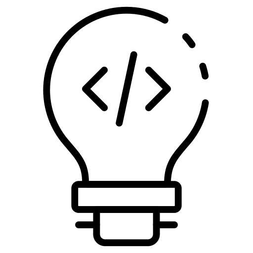 Bulb innovation coding html icon