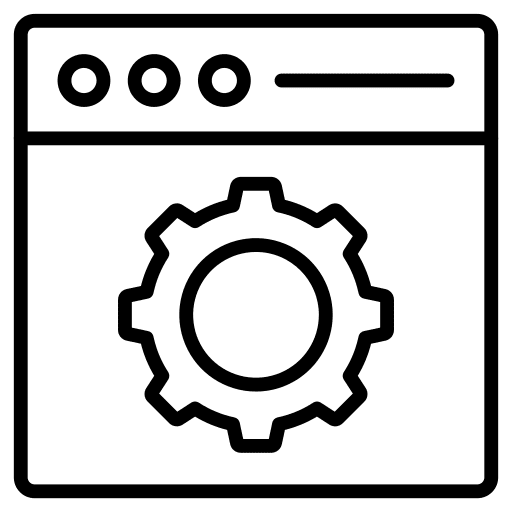 Web browser backend cogwheel web settings icon Web browser backend cogwheel web settings icon