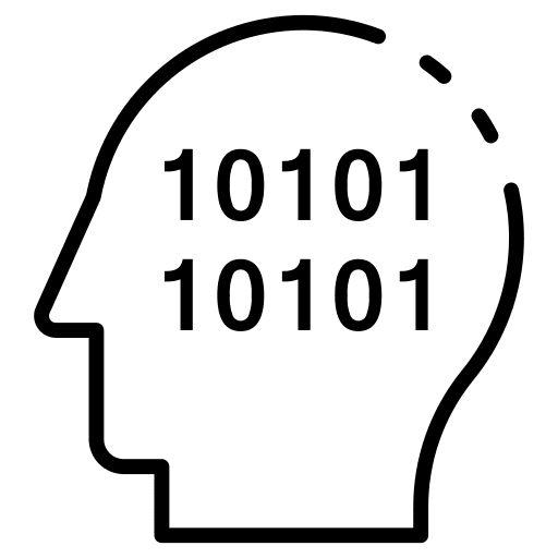 Binary code seo and web binary code think icon Binary code seo and web binary code think icon