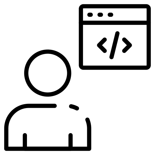 Coding stick man web browser coding icon Coding stick man web browser coding icon