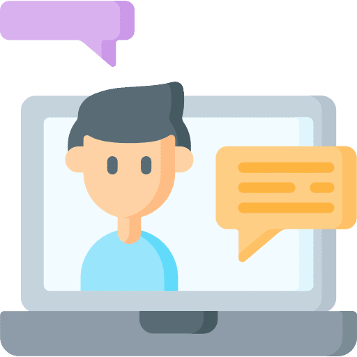 Presentation online communication laptop communications icon