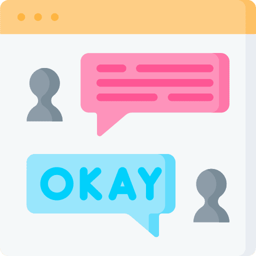 Discussion online communication browser web page icon Discussion online communication browser web page icon