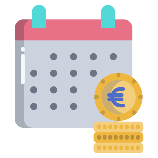 Calendar salary coins payment icon