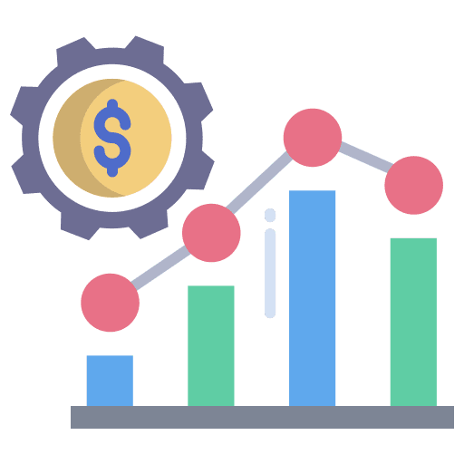 Analytics line chart graphs slider icon
