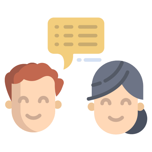 Interview conversation face to face meeting icon
