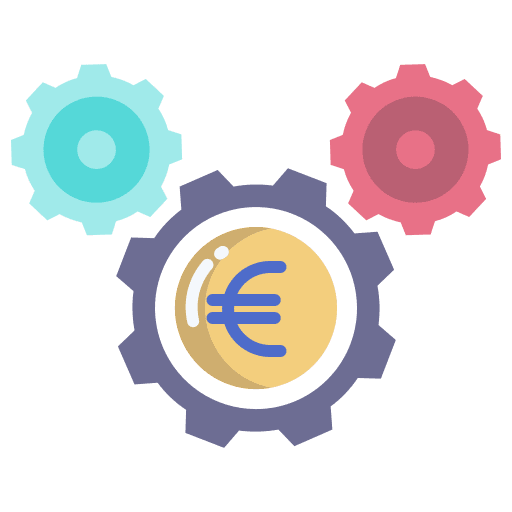 Setup business and finance money bank icon