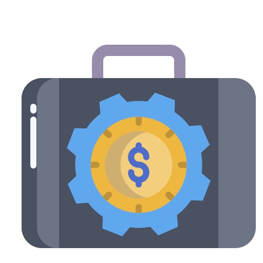 Briefcase investment money banking icon