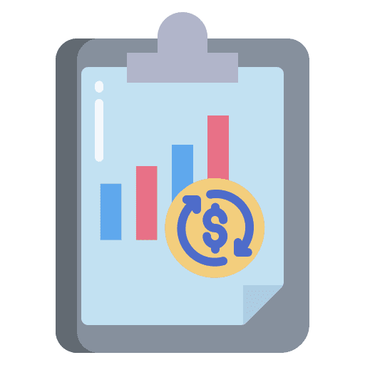 Clipboard business and finance financial bar chart icon