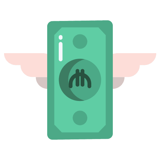 Money wings euro business and finance icon