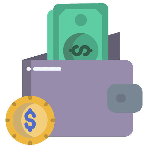 Wallet money coin payment icon
