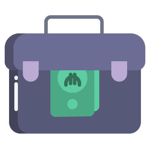Briefcase euro investment salary icon